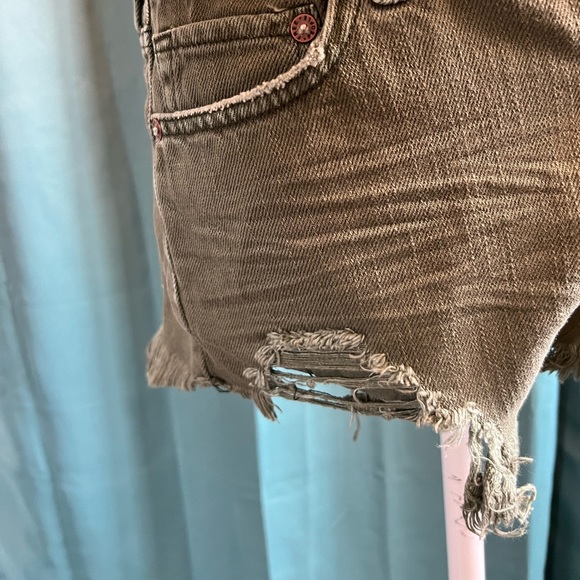 Free People distressed denim shorts, 26, Sage - Picture 6 of 8